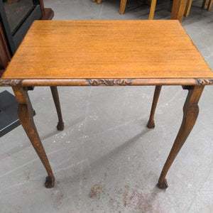 Oak Side Table w Claw Legs