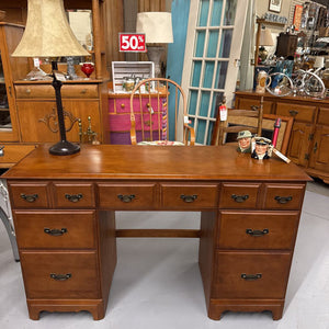 Colonial Desk w 2 Banks of Drawers