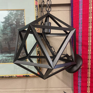Black Wrought Iron Geometric Ceiling Light