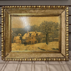 'Place du Chenil in Marly, Snow Effect' Print by Alred Sisley