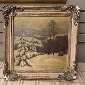 'Winter Landscape' Signed Original by Elsperman - Antique Gold Ornate Frame