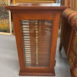 Antique Victorian Era Microscope Slide Cabinet