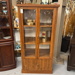 Bookcase/Cabinet w 2 Shelves & Bottom Storage & Plexiglass Front