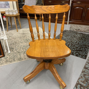 Solid Oak Spindle Back Desk Chair