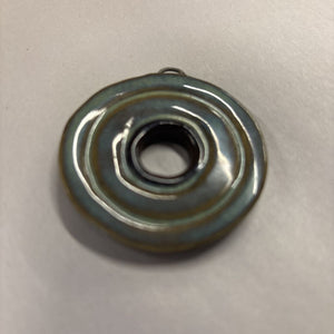 Round Blue-Gray Ceramic Pendant