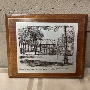 "King Square" Metal Plaque On Wood