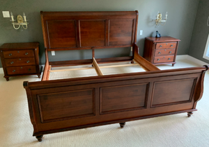 Durham Furniture - Savile Row - Mah. Sleigh Bed Frame HB FB Rails, Slats