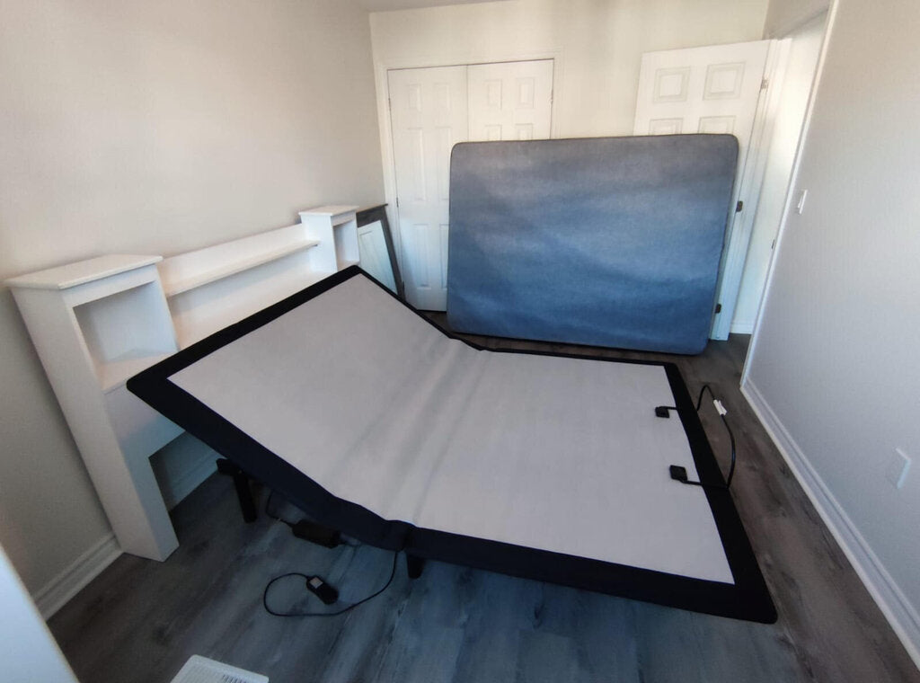 White Queen Bed - Headboard Only w Shelving