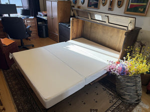 Queen Size Murphy Bed Cabinet (BENNETT'S) - Mattress NEW