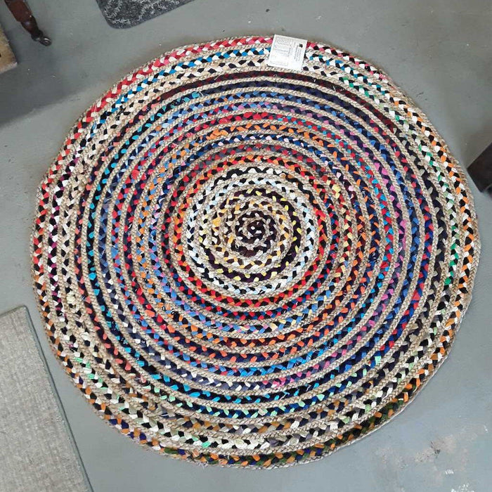 ROUND COLOUR RAG W JUTE Rug - 51148