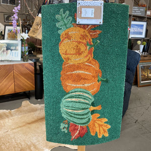 Autumn Harvest Door Mat w Pumpkins
