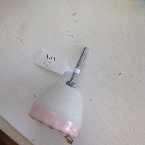 Knob - Ceramic Floral Light Pink Paint 8020585