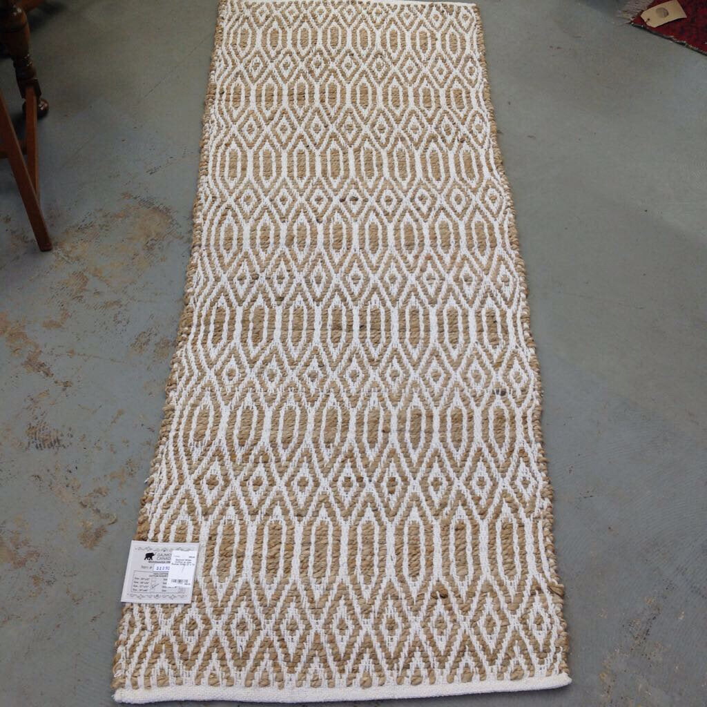 RUNNER White Cotton w Jute 51192