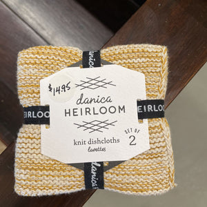 Knit Dishcloth Ochre - Set of 2 - 2109620