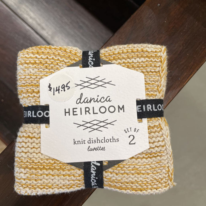 Knit Dishcloth Ochre - Set of 2 - 2109620