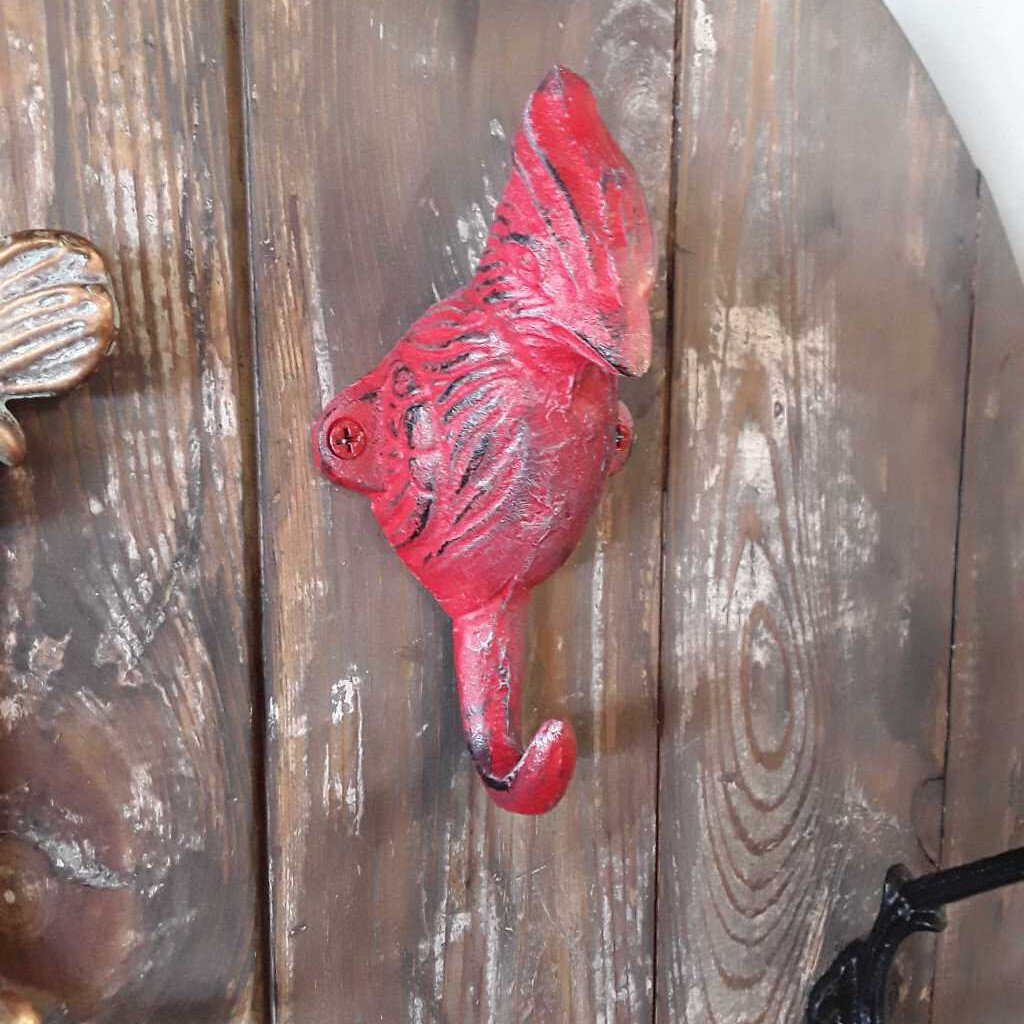 Red Cardinal Wrought Iron Coat Hook - IRONAGE 363