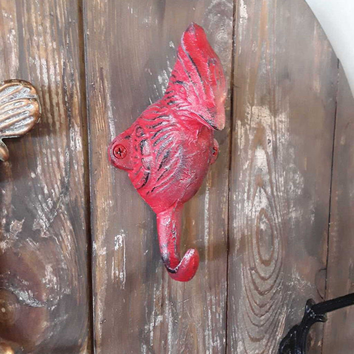 Red Cardinal Wrought Iron Coat Hook - IRONAGE 363