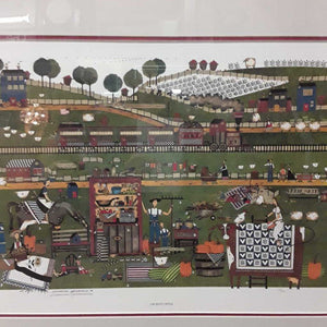 Catherine Grunewald Framed Whimiscal Folkart Signed Numbered Print Titled Best Offer
