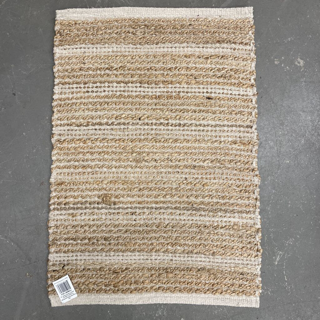Jute & Cream Cotton Rug IMT190S