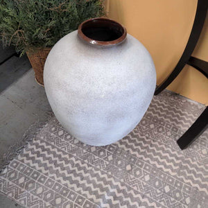 Cream Ceramic Vase - 6" Opening