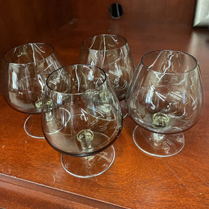 Smoked Glass Brandy Snifters - Set of 4