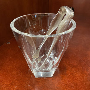 Small Crystal Ice Bucket (no lid) w Tongs