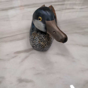 Wooden Hand Crafted Duck w Brown Bill