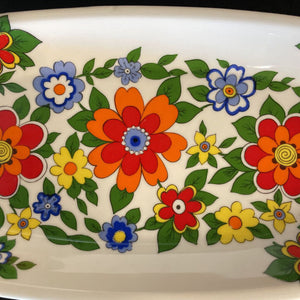 Schmidt Floral Pattern MCM Porcelain from Brazil - Long Narrow Dish
