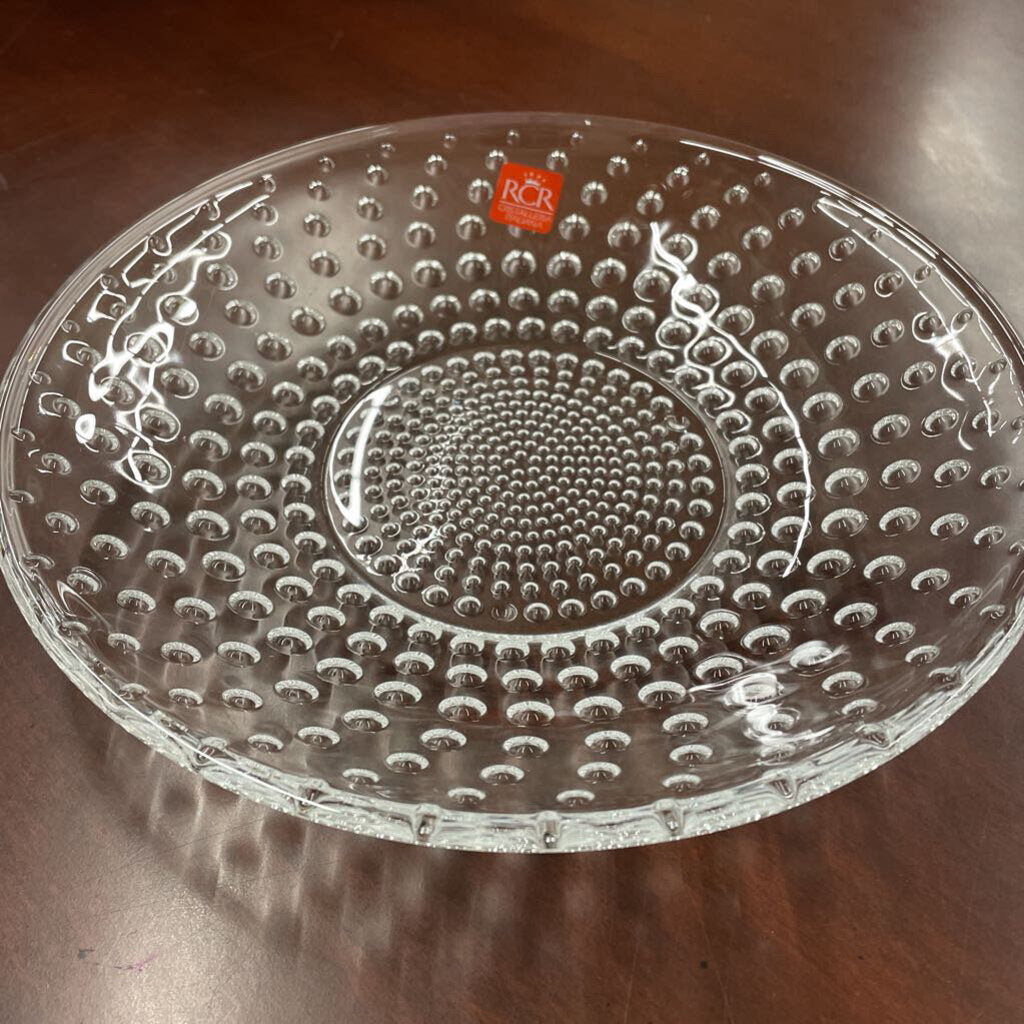 Galassia Clear Glass Soup/Pasta Plate w Dots RC260460