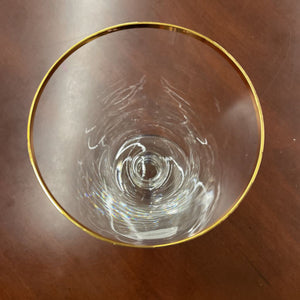 Bella Red Wine Glass w Gold Rim BC412350