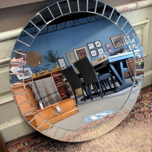 Round Mirror w Mirror-Tile Border