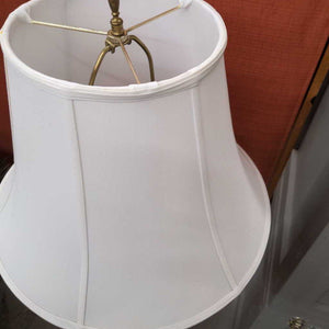 Brass Floor Lamp w White Shade