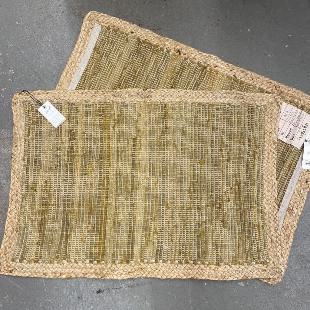 Cali Woven Rug w Ochre Border 2x3 4339