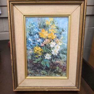 'Yellow Flowers In The Meadow' Original Oil By William Hill