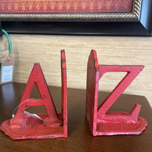 Wrought Iron Book Ends - Red - Set of 2 652-144