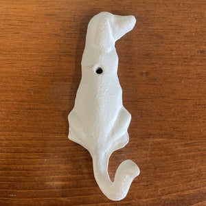 White Wrought Iron Dog Head Hook 888-036