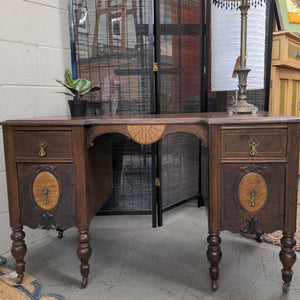 Antique Desk/Hall Table Vanity w Accent Front