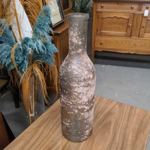 Frosted Bottleneck Glass Vase