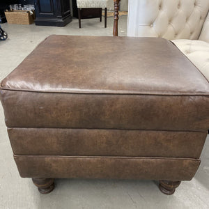 Hooker Furniture - Square Brown Leather Look Ottoman w Storage