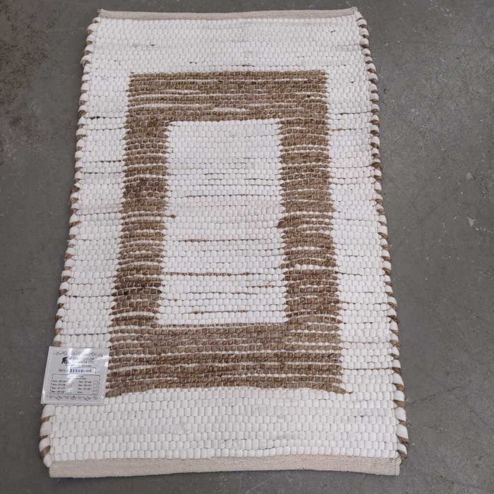 RECT JUTE & Cotton White Rug - 51360