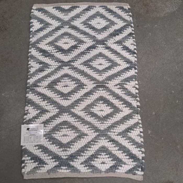 RECT. COTTON RUG Diamonds Grey/White 51366