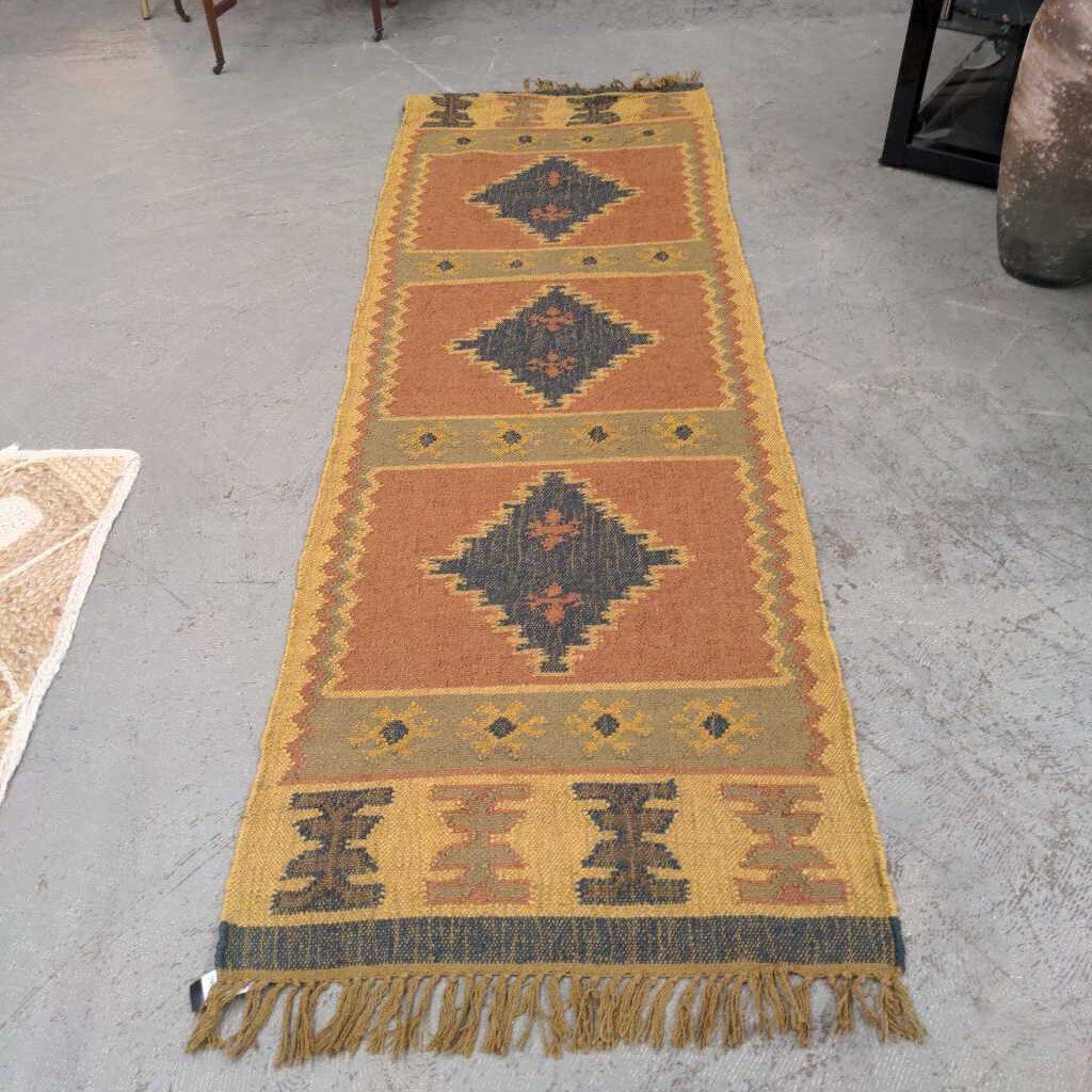 Kilim - Wool Runner - Olive Green 6610KLM28