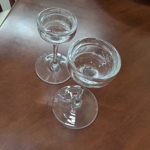 Glass Tapered Candle Holders - Set of 2