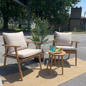 Sunny Days Wood Indoor/Outdoor Chair & Table Set (3 pce)