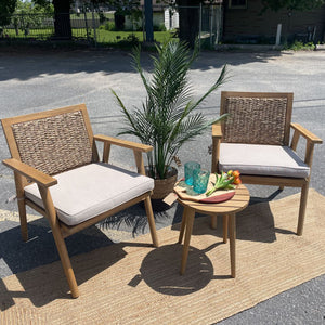 Sunny Days Wood Indoor/Outdoor Chair & Table Set (3 pce)