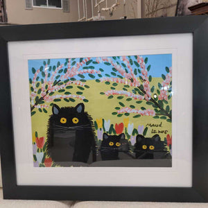 'Black Cats' Framed Print by Maud Lewis Cdn Artist