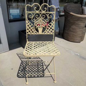 Wrought Iron Counter Ht Folding Chair