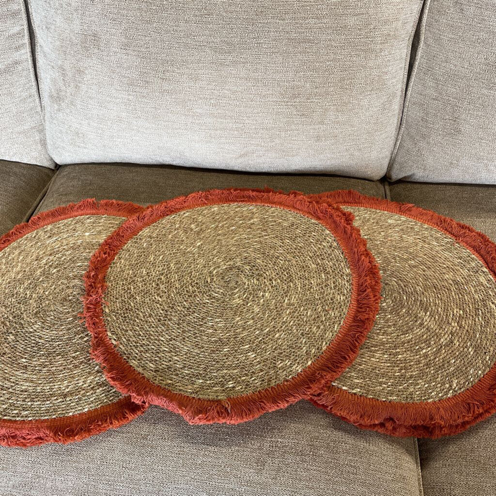 SET OF 4 - Rust Fringe Placemat