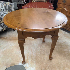 Ethan Allen Maple Round Side Table