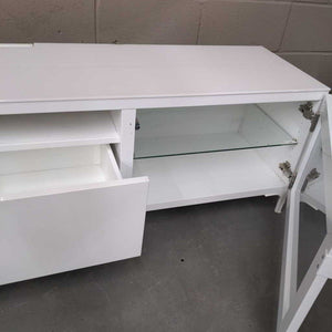 White Lacquer Low Entertainment Unit